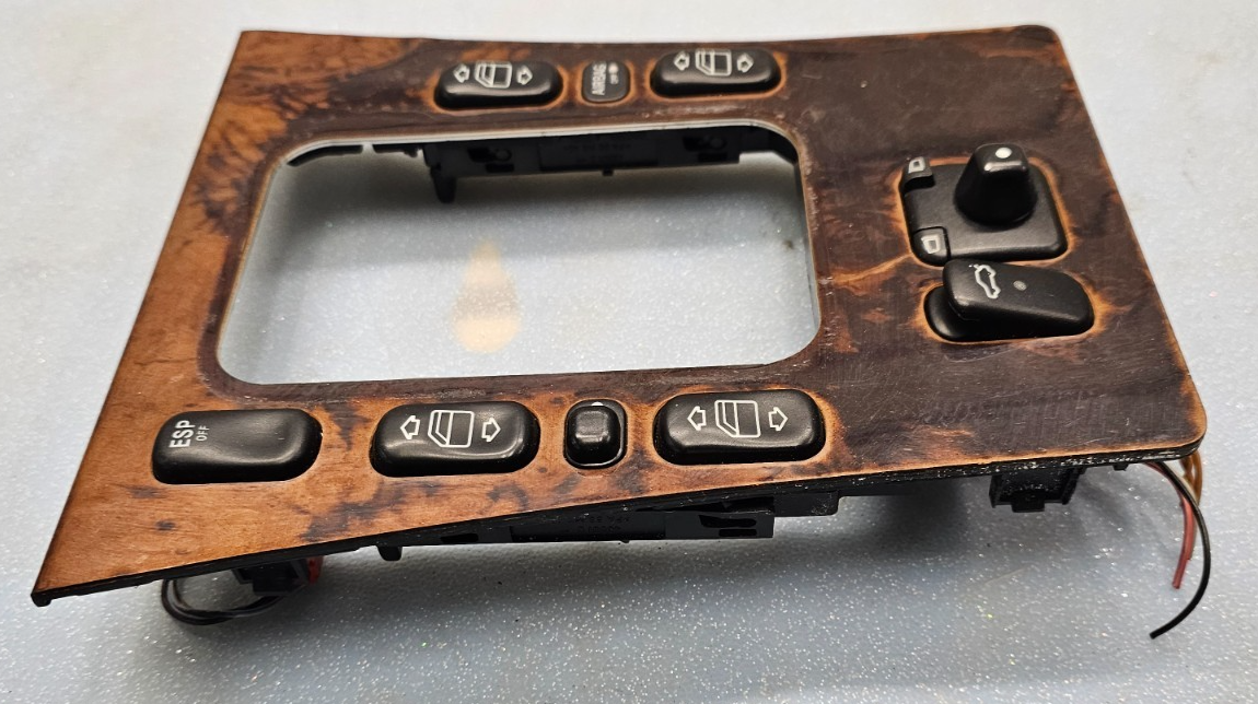 98-02 MERCEDES W210 C280 E55 C43 CENTER CONSOLE MASTER WINDOW SWITCH PANEL WOOD