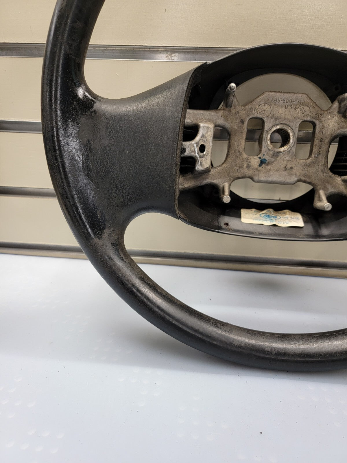 🔥1997-2003 Ford F-150 Leather Steering Wheel Cruise Dash Black