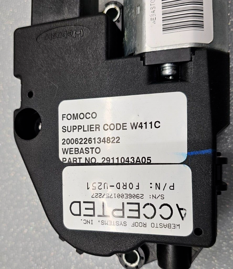 06-10 Ford Explorer Mercury Mountaineer Front Sunroof Moonroof Motor Power Unit