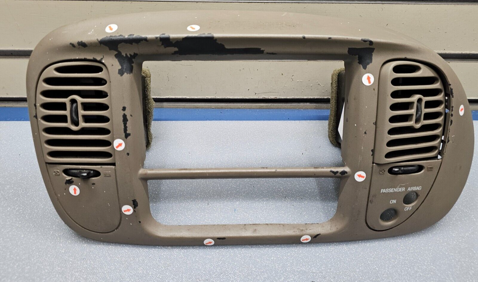 🔥97-03 Ford F150 Center Dash Radio Climate Trim Stereo BEZEL Panel Line TAN