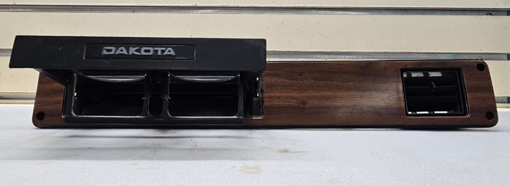 🔥87-96 Dodge Dakota Dash Slide Out Cup Holder & Bezel W/Vent Trim Woodgrain OEM