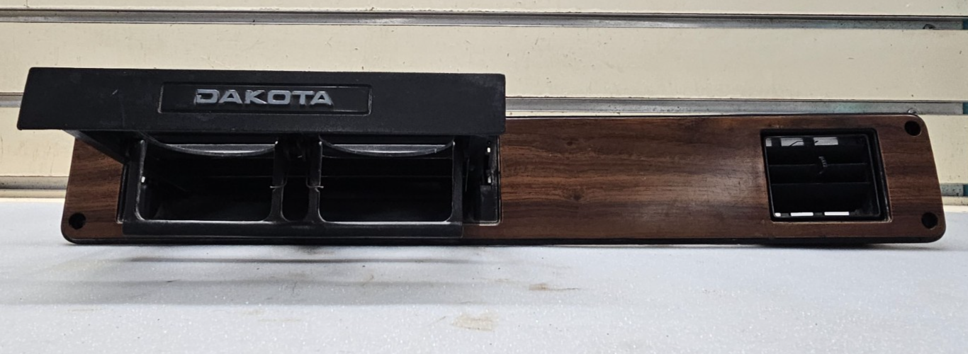 🔥87-96 Dodge Dakota Dash Slide Out Cup Holder & Bezel W/Vent Trim Woodgrain OEM