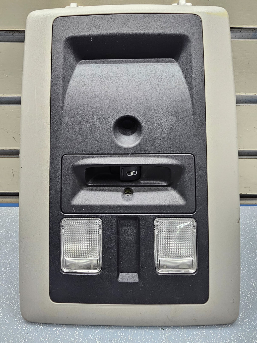 🔥09-12 Dodge Ram Overhead Console Dome Map light Storage Assembly Black/LT Tan