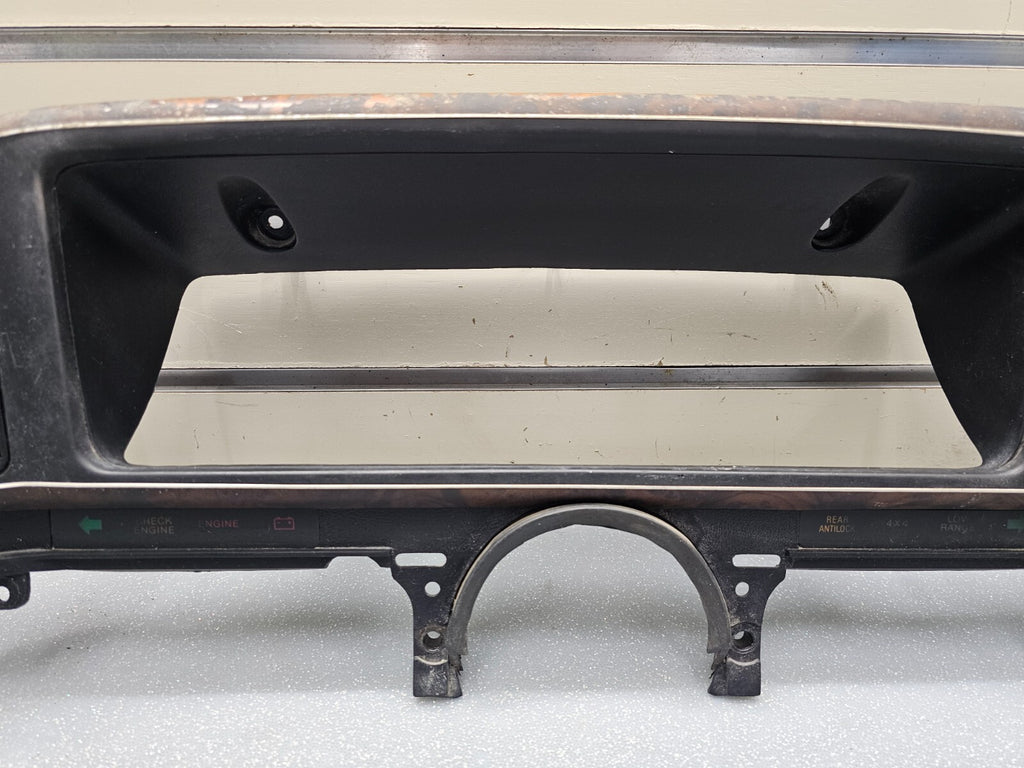 87-91 Ford F150 BRONCO Dash Instrument Cluster Bezel Speedo Gauge Trim Wood C11