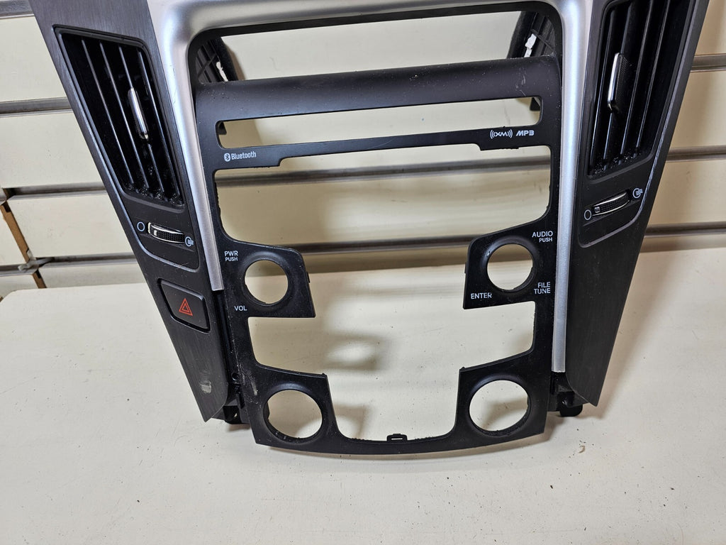 11-14 Sonata Center Dash Radio Bezel Trim Panel Climate Assembly DK GRAY/SILVER