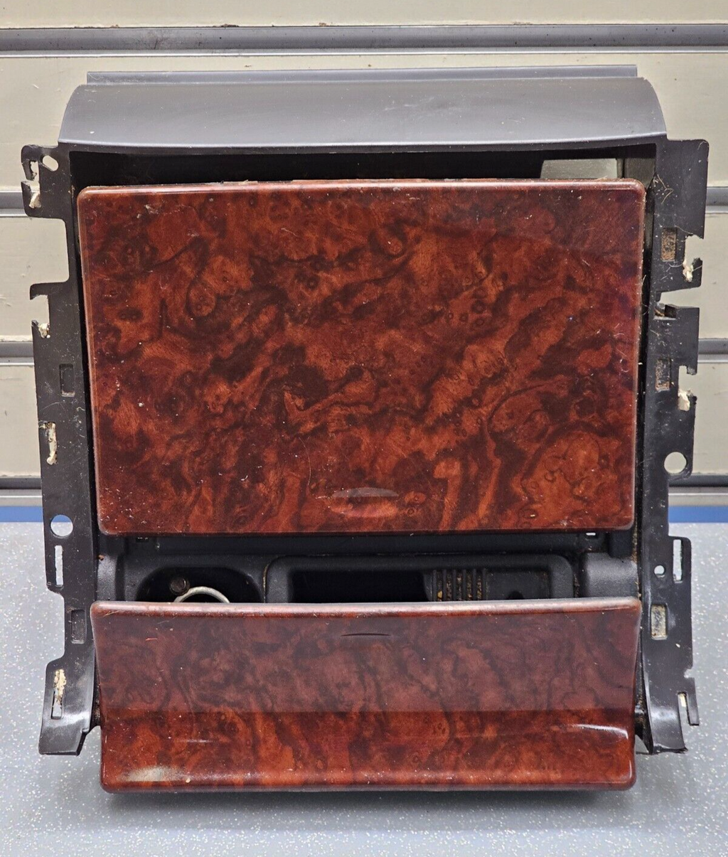03-06 Silverado Sierra Center Console Cup Drink Holder Storage Lower Bezel WOOD