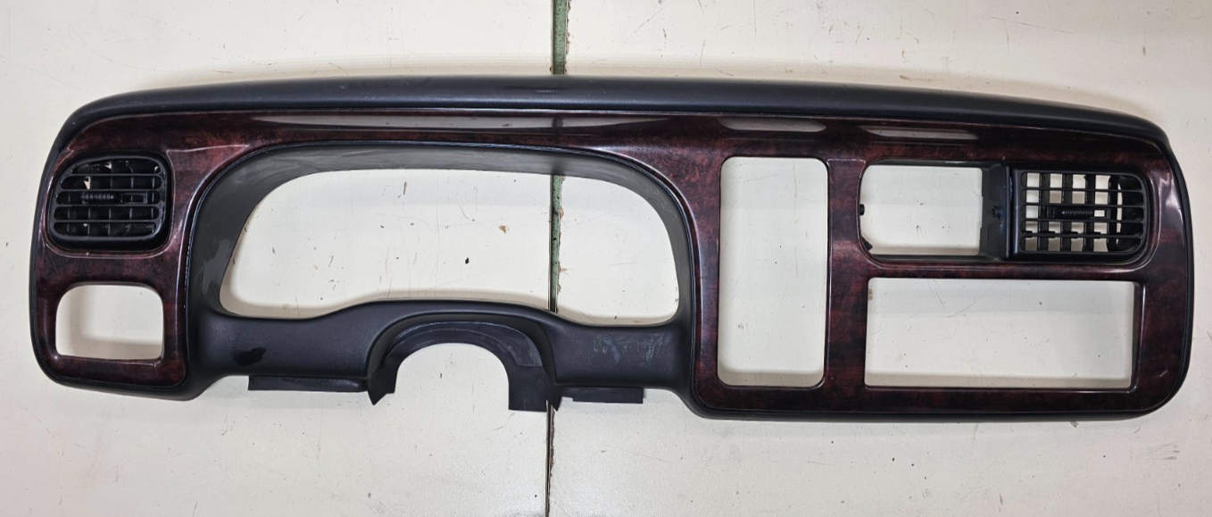 🔥97-00 Dodge Dakota Durango Dash Trim Gauge Instrument Cluster Bezel Wood/Black