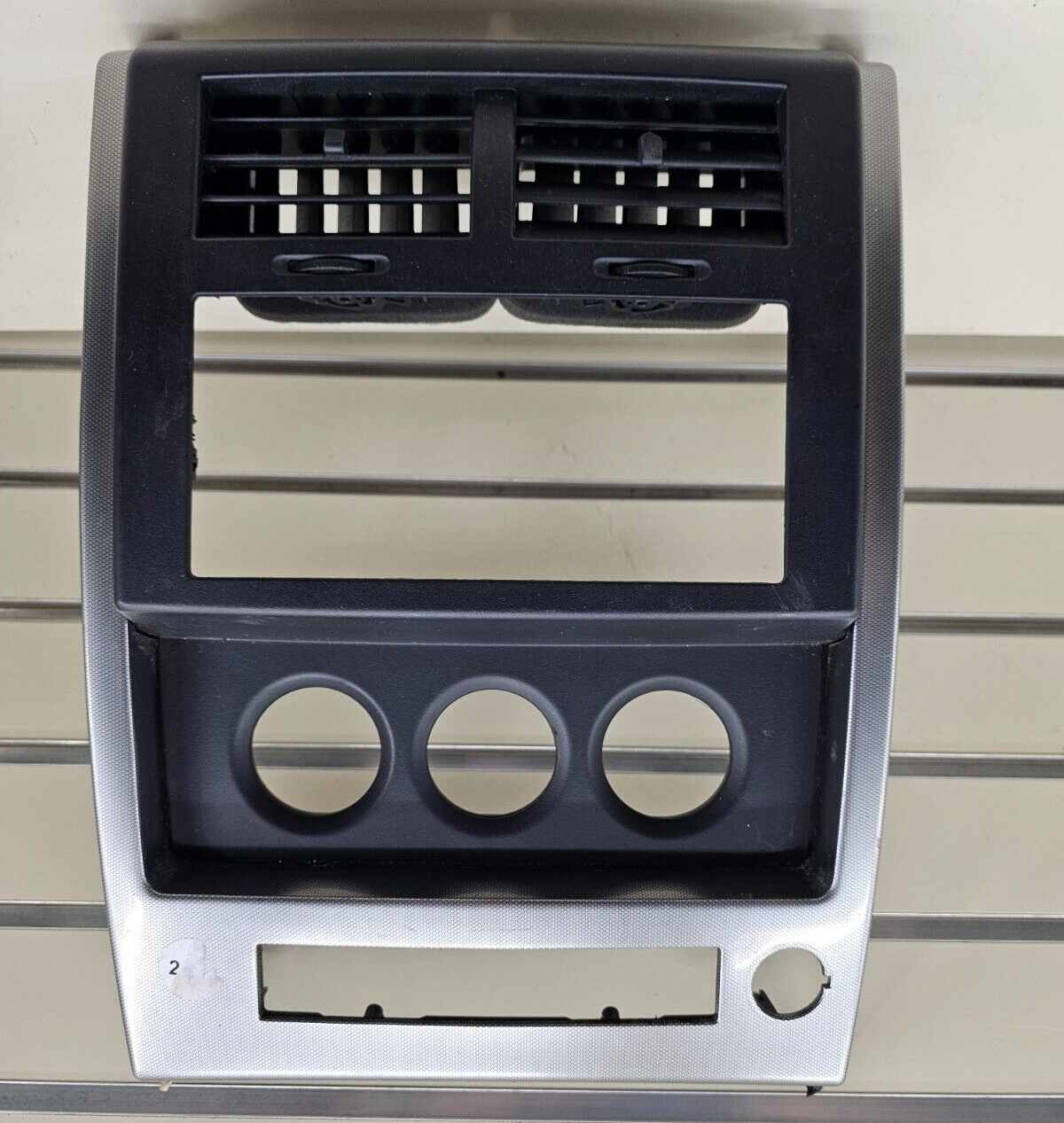 08-12 Liberty Center Dash Radio Stereo Climate Trim Panel Bezel Black/Silver