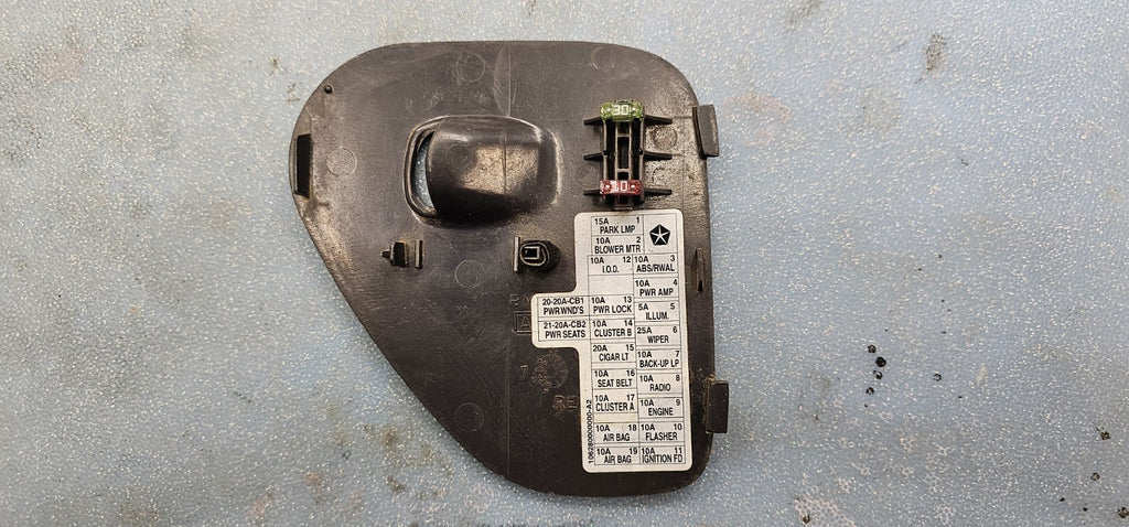 🔥98-01 Dodge RAM Fuse Box Access Door Cover Lid Cap Black