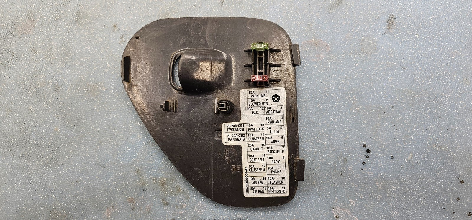 🔥98-01 Dodge RAM Fuse Box Access Door Cover Lid Cap Black