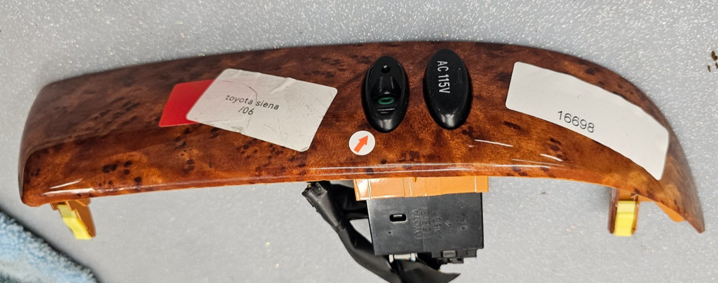 🔥04-10 Toyota Sienna Dash Hazard Defrost Light Door Switch Trim Bezel Wood