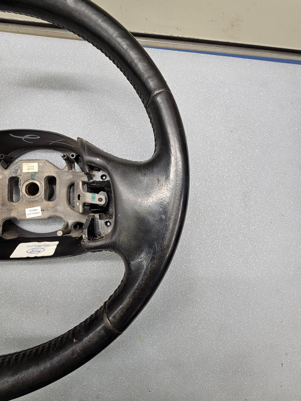 🔥1997-2003 Ford F-150 F-250 EXPEDITION Leather Steering Wheel Cruise Black OEM