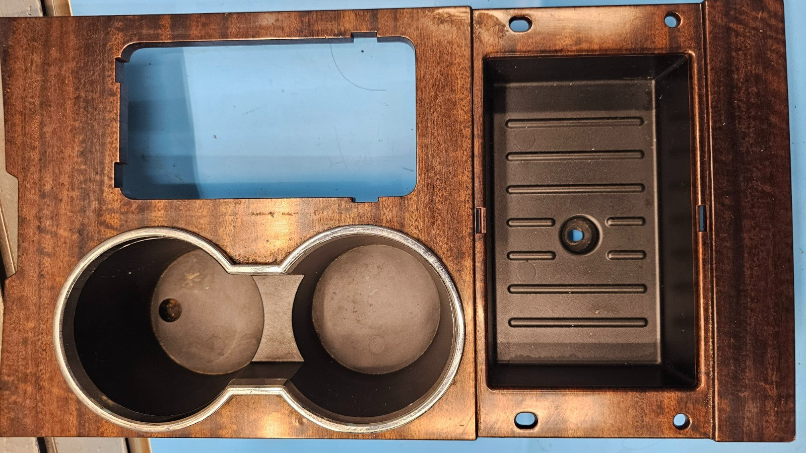 09-14 Ford F150 Center Console Cup Holder Gear Shifter Bezel Trim Assembly Wood
