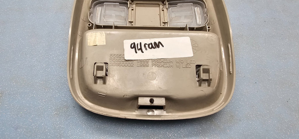 🔥98-01 Dodge Ram Overhead Console Storage Dome Map Light Lamp Assembly TAN