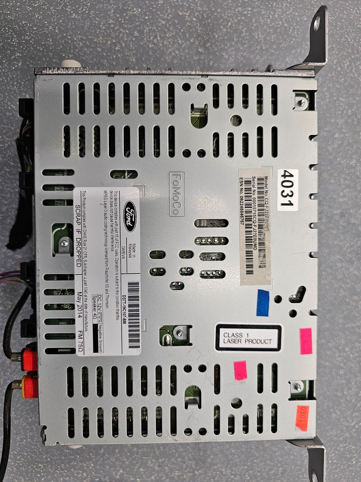 🔥13-15 Ford Fusion Single CD AM FM SAT Radio Receiver Assembly DS7T-19C107-BM