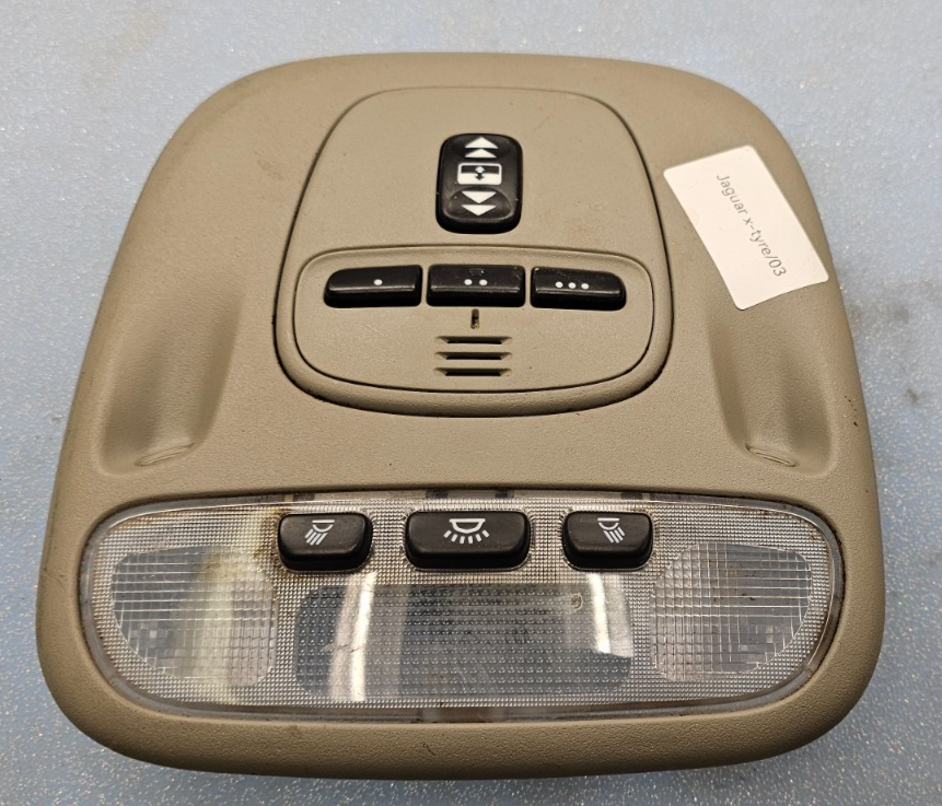 🔥01-08 JAGUAR X-TYPE OVERHEAD CONSOLE DOME MAP LIGHT LAMP ASSEMBLY TAN OEM