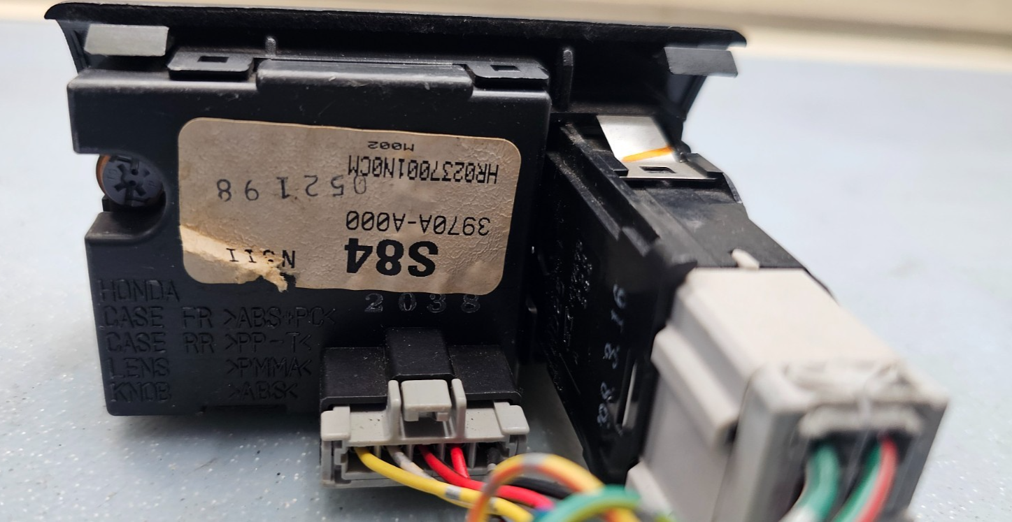 🔥98-02 Honda Accord Center Dash Clock Hazard Switch Board Digital Button Black