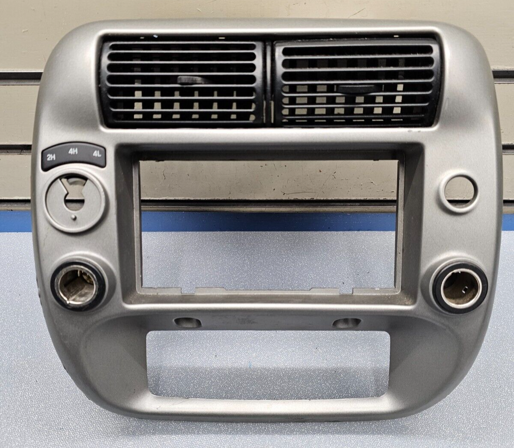 95-10 Ford Ranger EXPLORER Center Dash Radio Trim Surround Bezel Trim SILVER B2