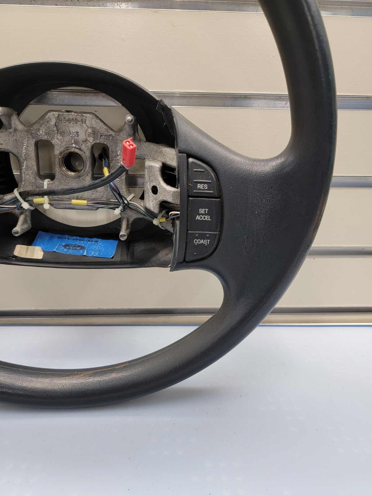 🔥1997-2003 Ford F-150 Leather Steering Wheel Cruise Dash Black