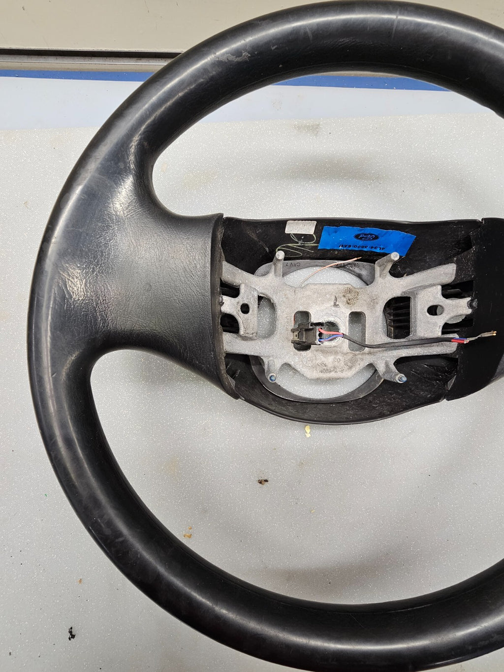 99-07 FORD F250 F350 SUPER DUTY PICKUP Steering Wheel Leather Column Shift Black