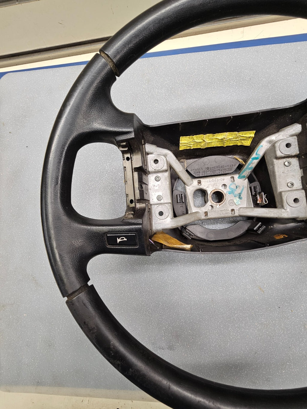 🔥1992-1996 FORD Bronco F-150 F-250 F-350 Leather Steering Wheel Black OEM