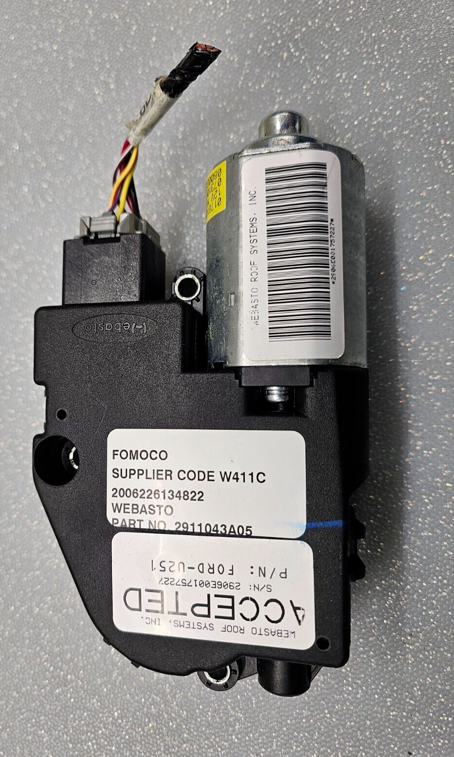06-10 Ford Explorer Mercury Mountaineer Front Sunroof Moonroof Motor Power Unit