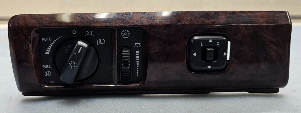 🔥00-02 Lincoln LS Dash Headlight Lamp Control Switch Assembly Woodgrain OEM