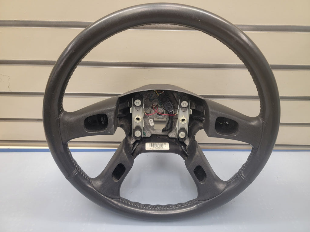 02-09 Trailblazer Envoy03-06 SILVERADO SIERRA YUKON STEERING WHEEL LEATHER BLACK