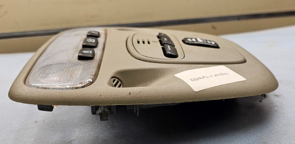 🔥01-08 JAGUAR X-TYPE OVERHEAD CONSOLE DOME MAP LIGHT LAMP ASSEMBLY TAN OEM