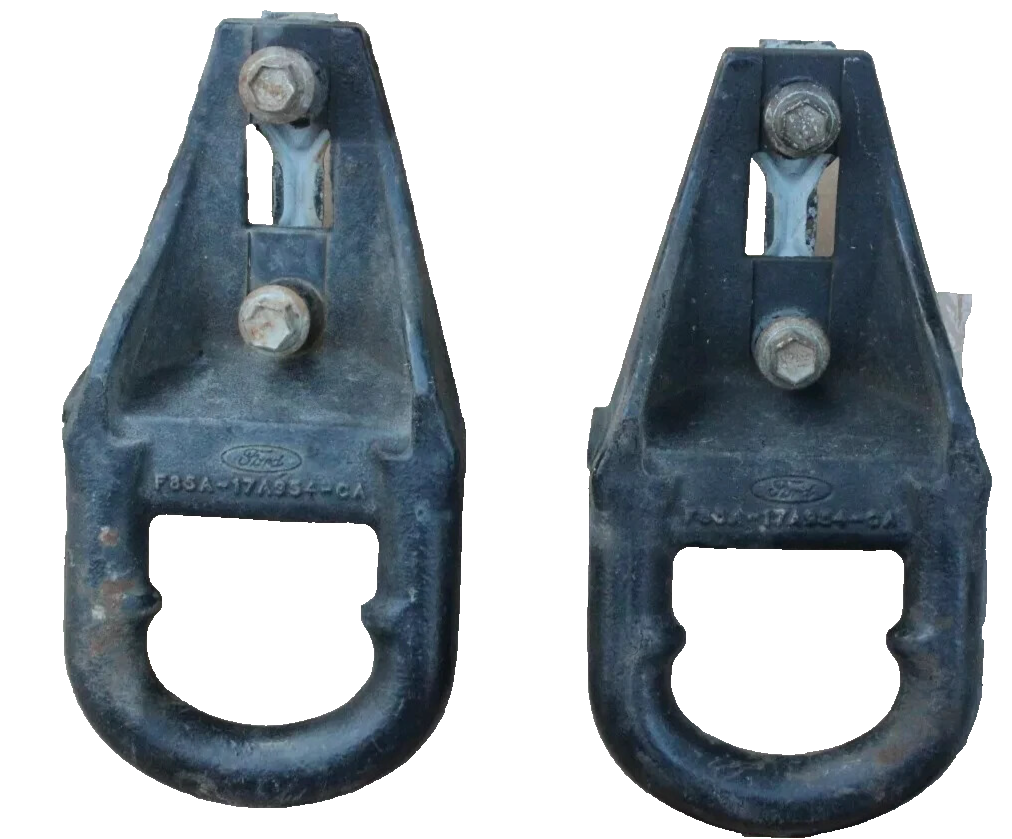 🔥97-03 Ford F150 F-150 Front Left/Right Tow Hook Pair Set Hardware Powder Coat