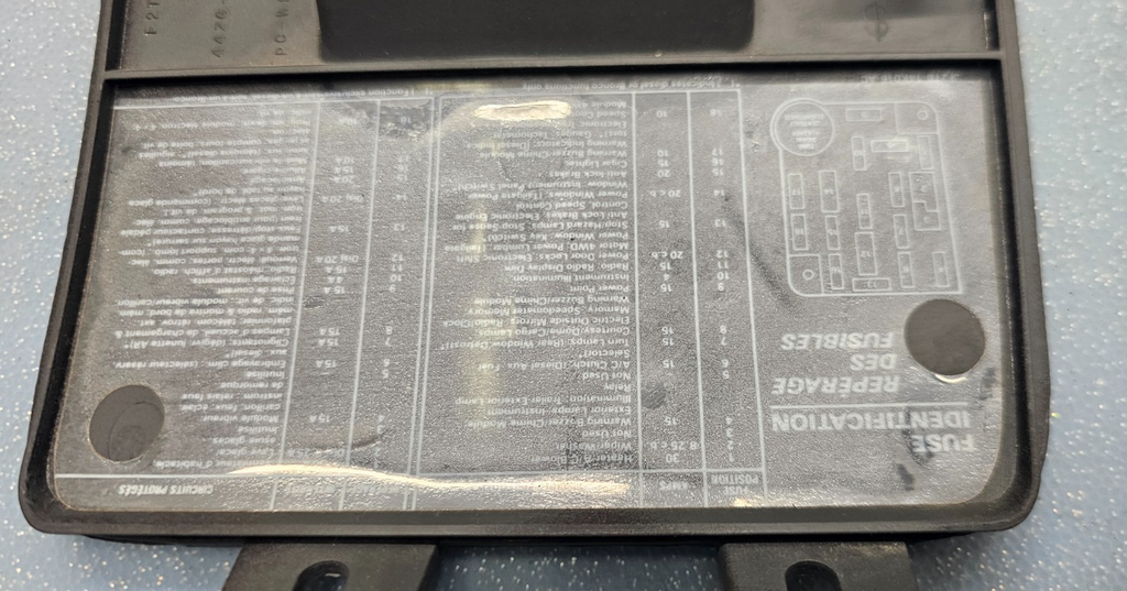 🔥92-97 Ford F150 F250 F350 Bronco Fuse box Cover Trim Panel Bezel black OEM