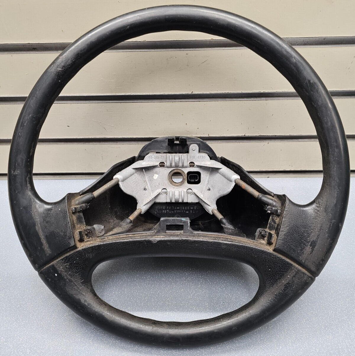 🔥92-96 Bronco F150 F250 F350 Left Driver Steering Wheel Cover Leather Black OEM