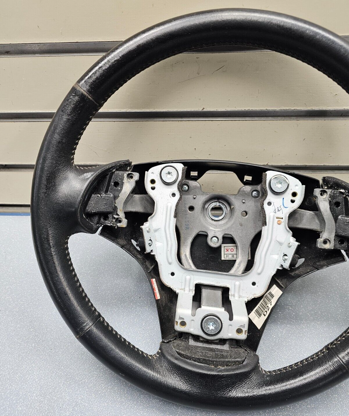 07-09 Elantra Left Driver Steering Column Wheel 9P Cruise Control Leather Black