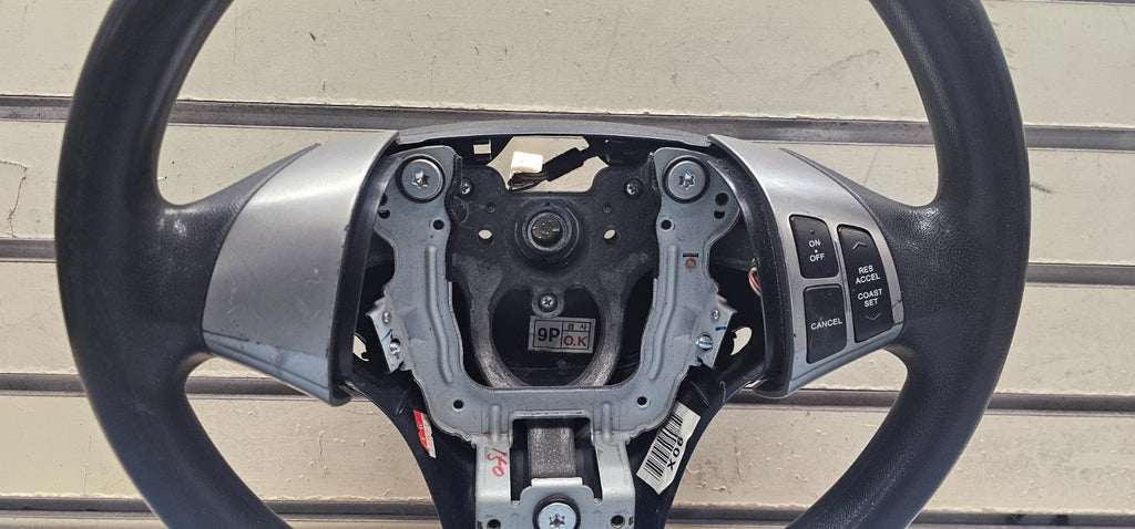 07-09 Elantra Left Driver Steering Column Wheel 9P Cruise Control Leather Black