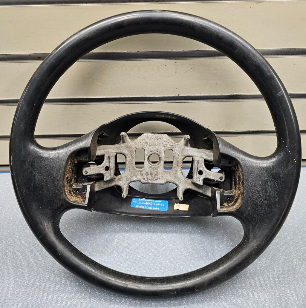 99-07 FORD F250 F350 SUPER DUTY Left Driver Steering Wheel Leather Column Black