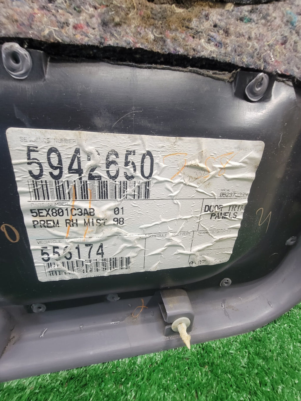 🔥94-97 Dodge RAM 1500 Interior DOOR Panel Front RIGHT PASSENGER GRAY Auto D9