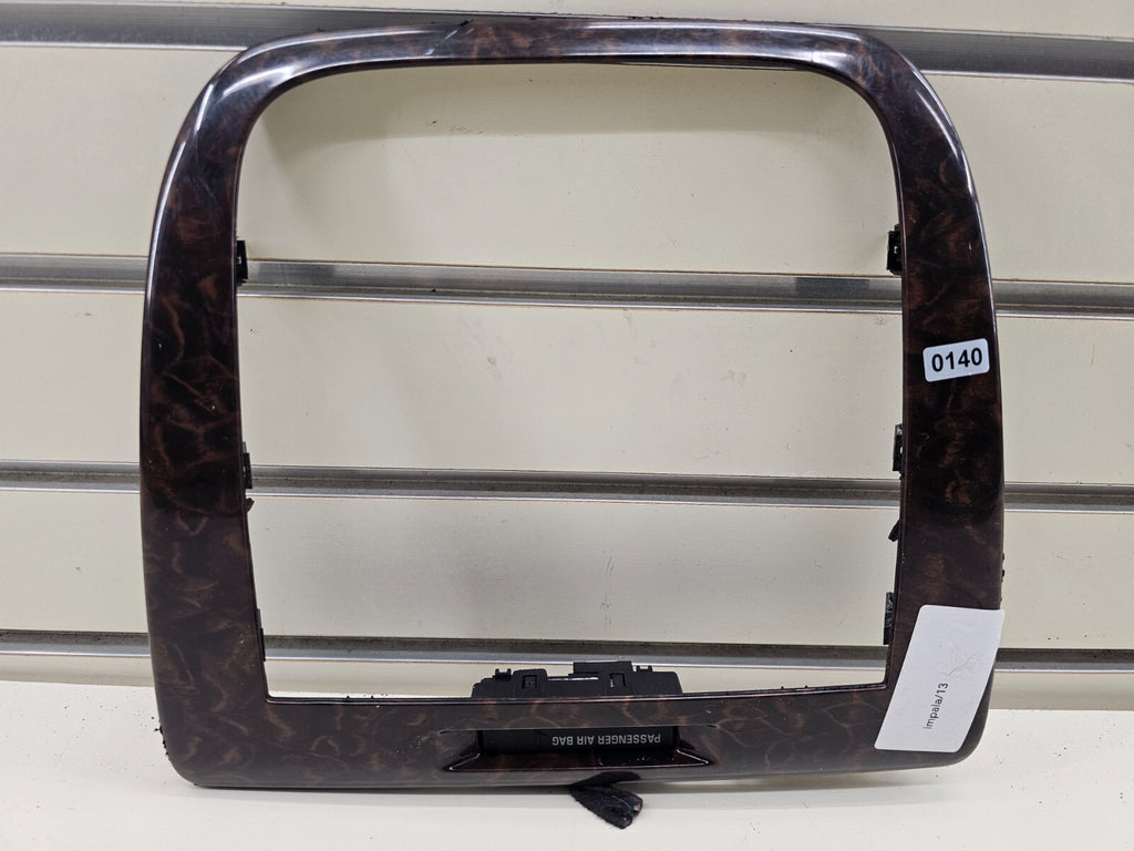 06-13 Chevy Impala Center Dash AM FM Radio Stereo Trim Panel Bezel Woodgrain OEM