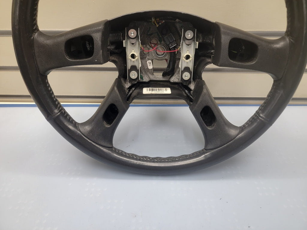 02-09 Trailblazer Envoy03-06 SILVERADO SIERRA YUKON STEERING WHEEL LEATHER BLACK