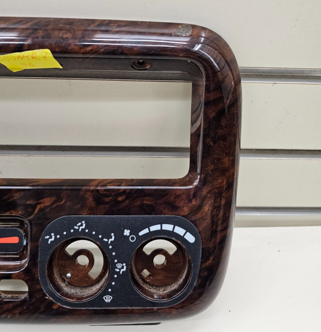 🔥96-00 Caravan Town Country Dash Climate Control Radio Bezel Trim Panel WOOD