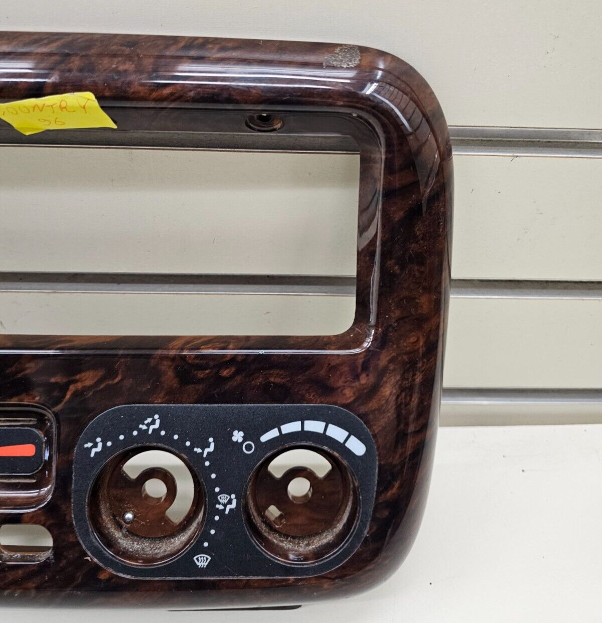 🔥96-00 Caravan Town Country Dash Climate Control Radio Bezel Trim Panel WOOD