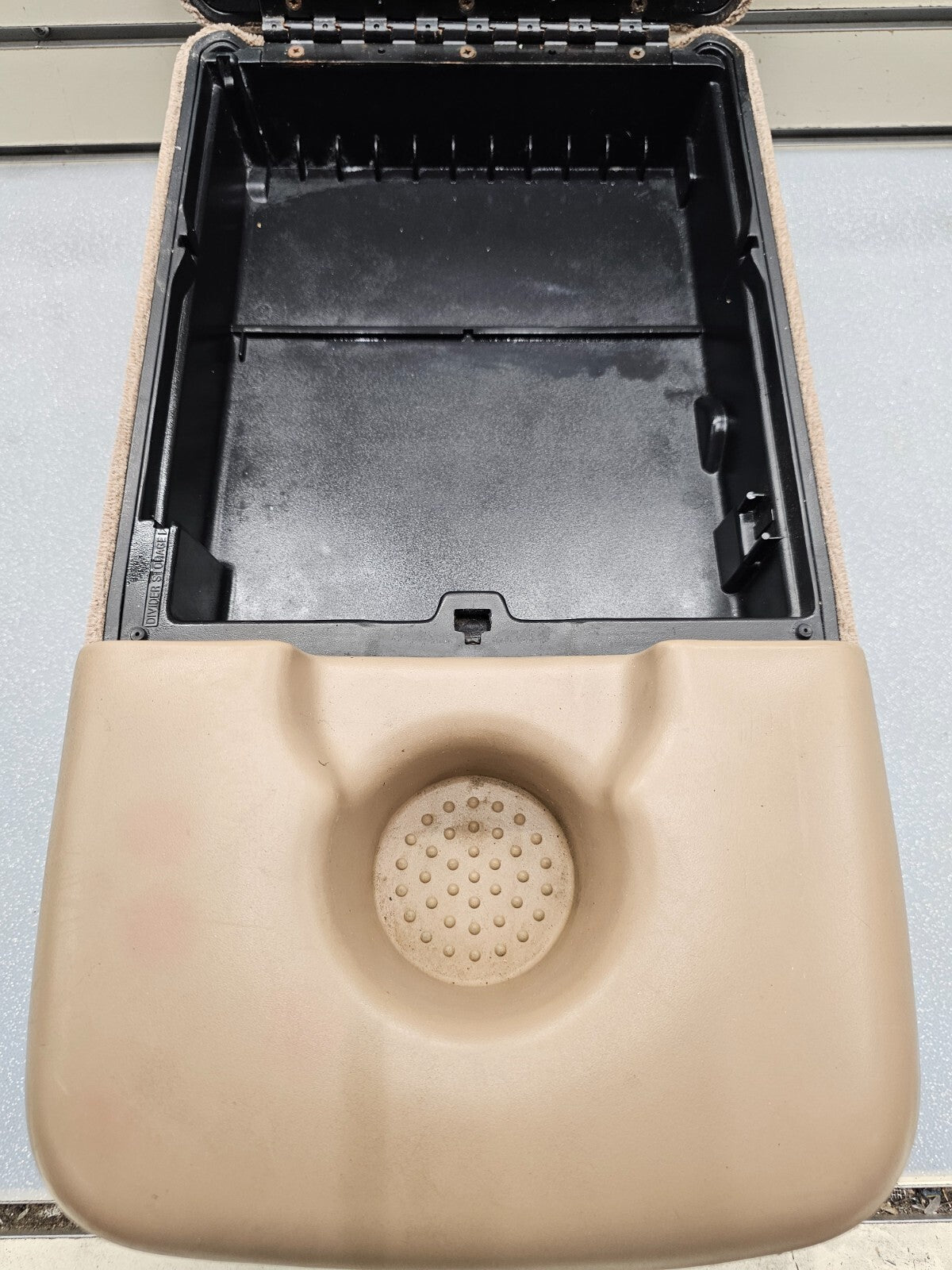 97-03 Ford F150 Center Console JUMPSEAT Armrest Cloth/Leather Cup holder TAN JS6