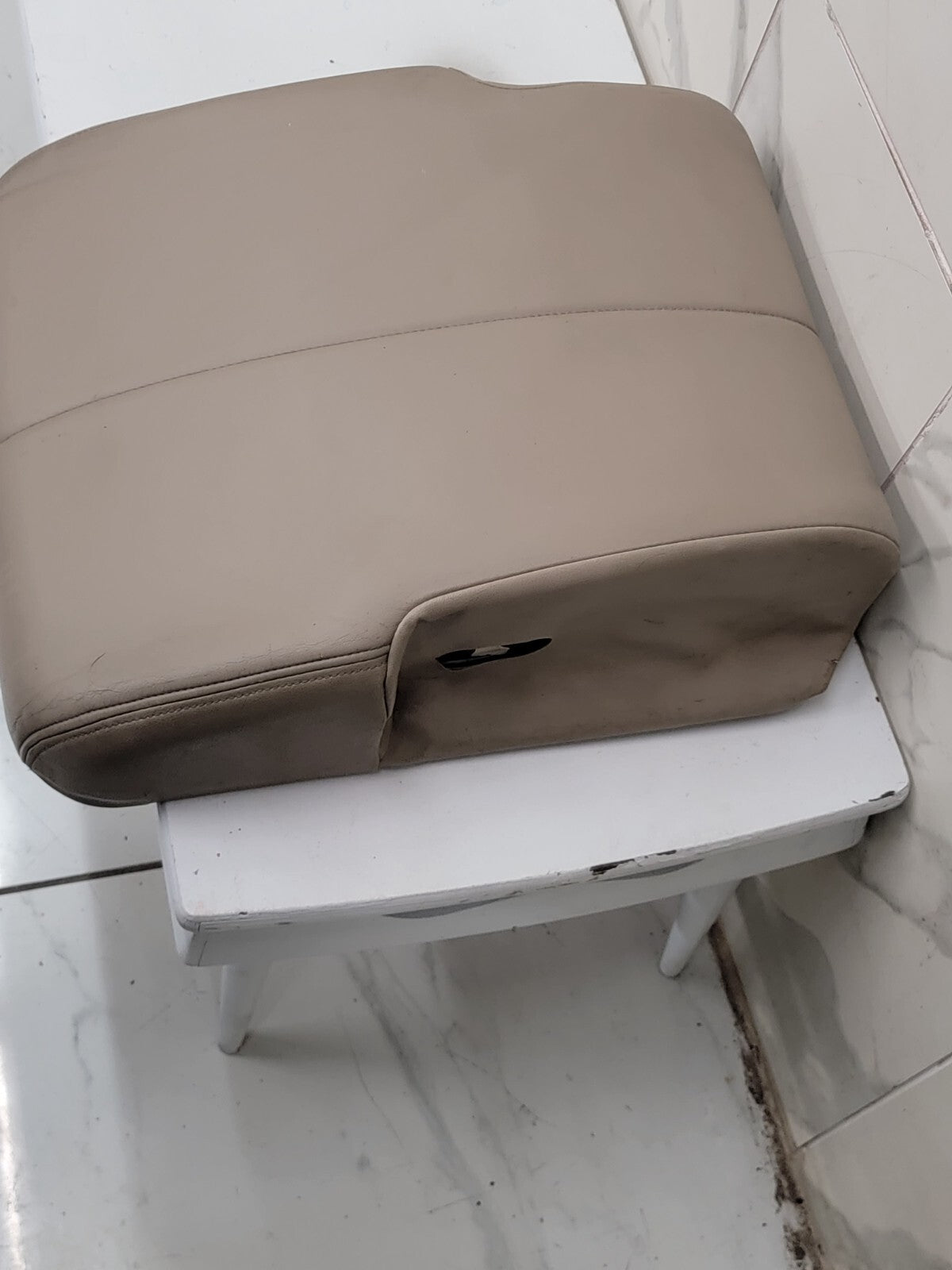 🔥99-10 Ford F250 F350 Center Console JUMP SEAT Storage Armrest LEATHER LTAN JS3