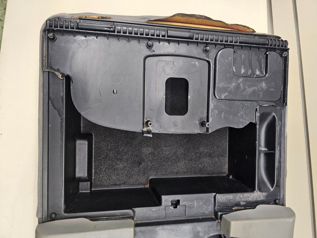 🔥99-10 Ford F250 F350 Center Console JUMP SEAT Storage Arm Rest CLOTH GRAY JS3