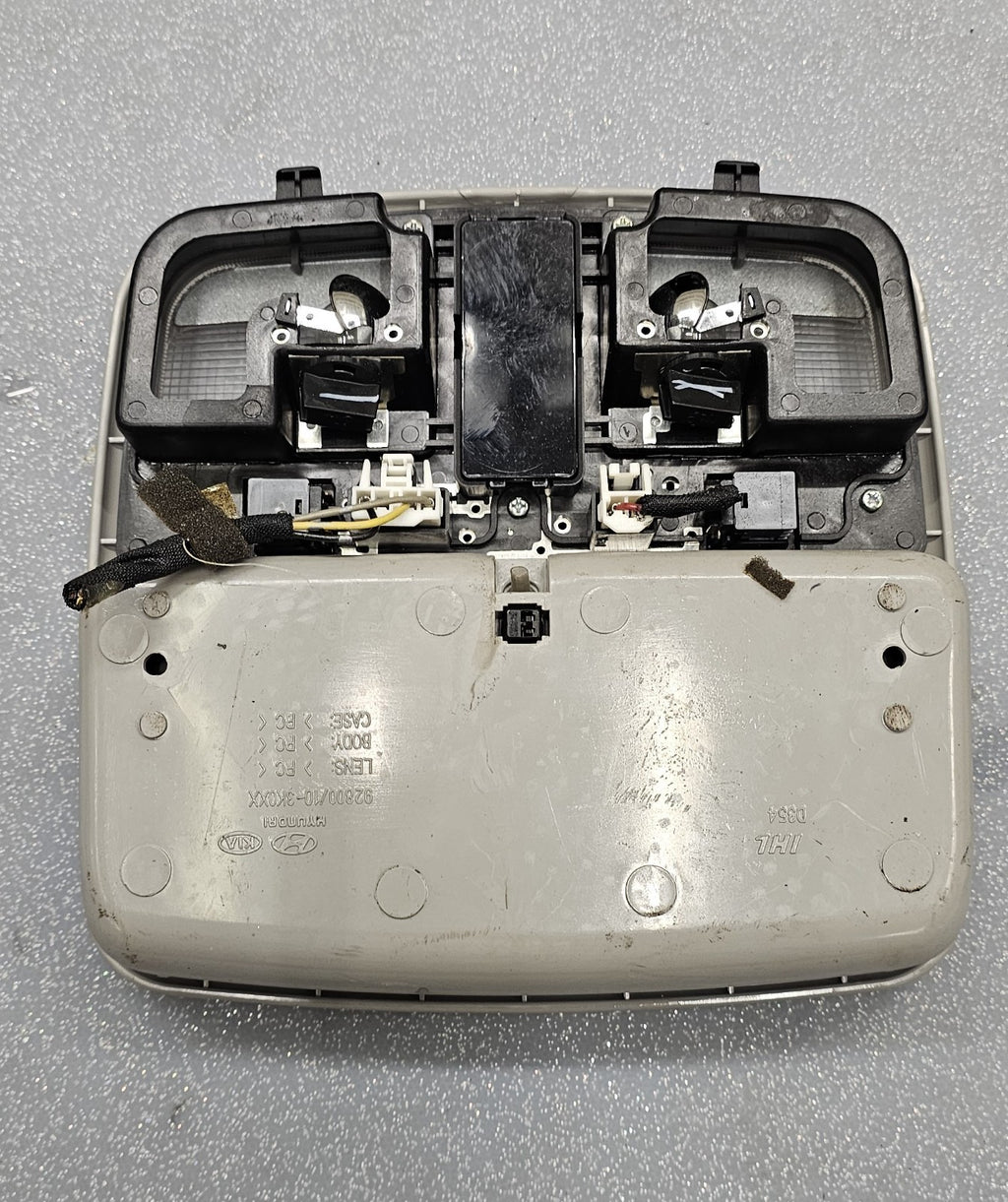 06-10 Hyundai Sonata Overhead Console Dome Map Light Lamp Storage Assembly Gray