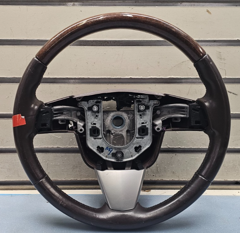 🔥2010 CADILLAC SRX LEATHER STEERING WHEEL ASSEMBLY BLACK/WOODGRAIN OEM