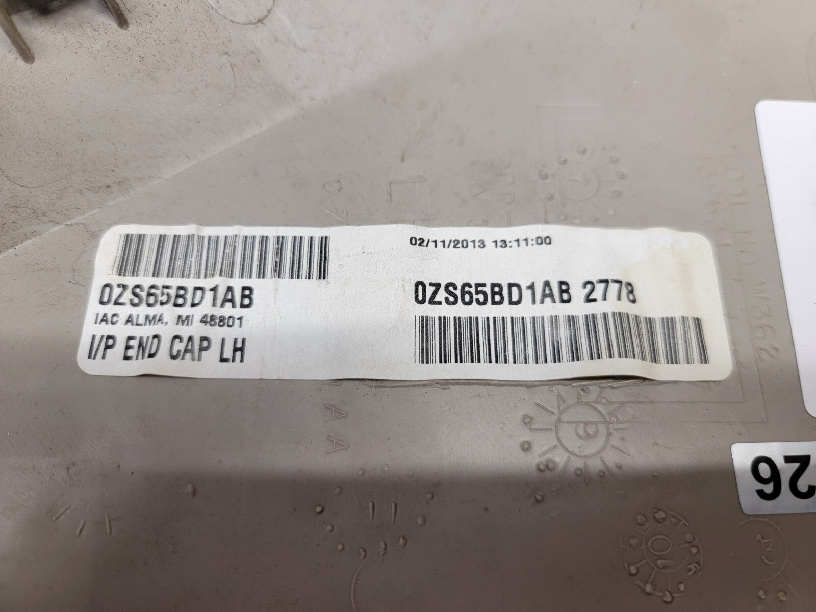 2011-2020 Dodge Grand Caravan Front Left Side Dash End Cap Cover Trim TAN