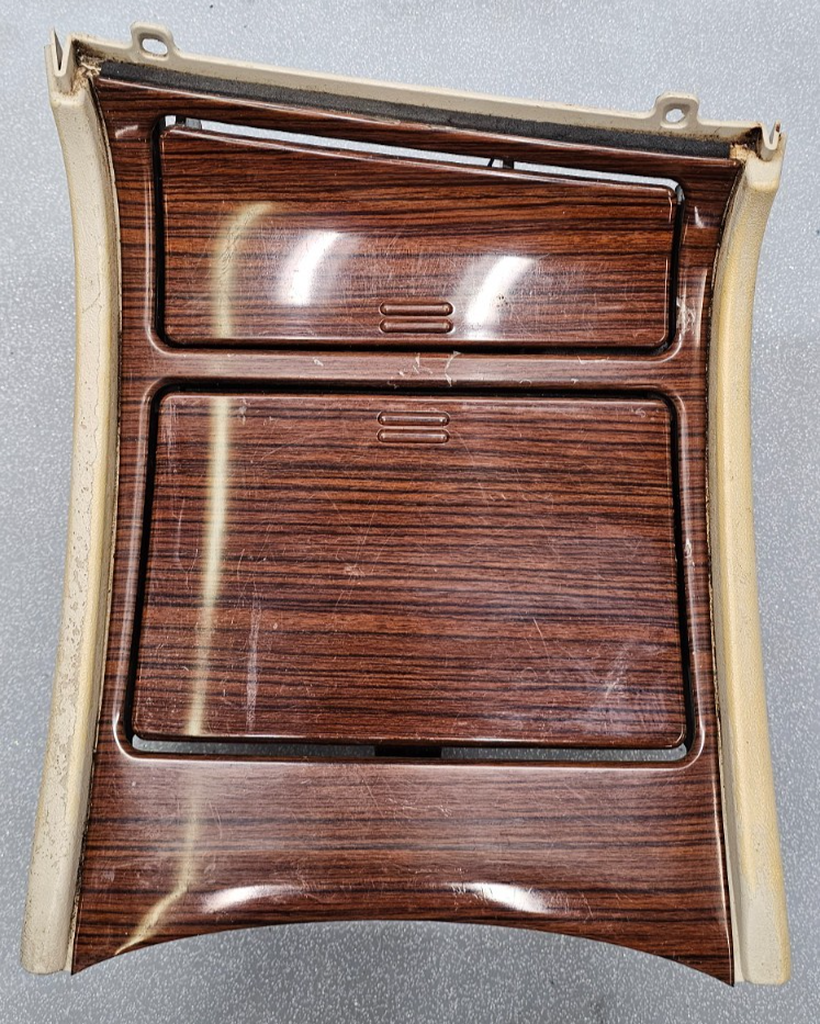 🔥01-02 Cadillac Escalade Lower Center Console Woodgrain Cup Holder Bezel