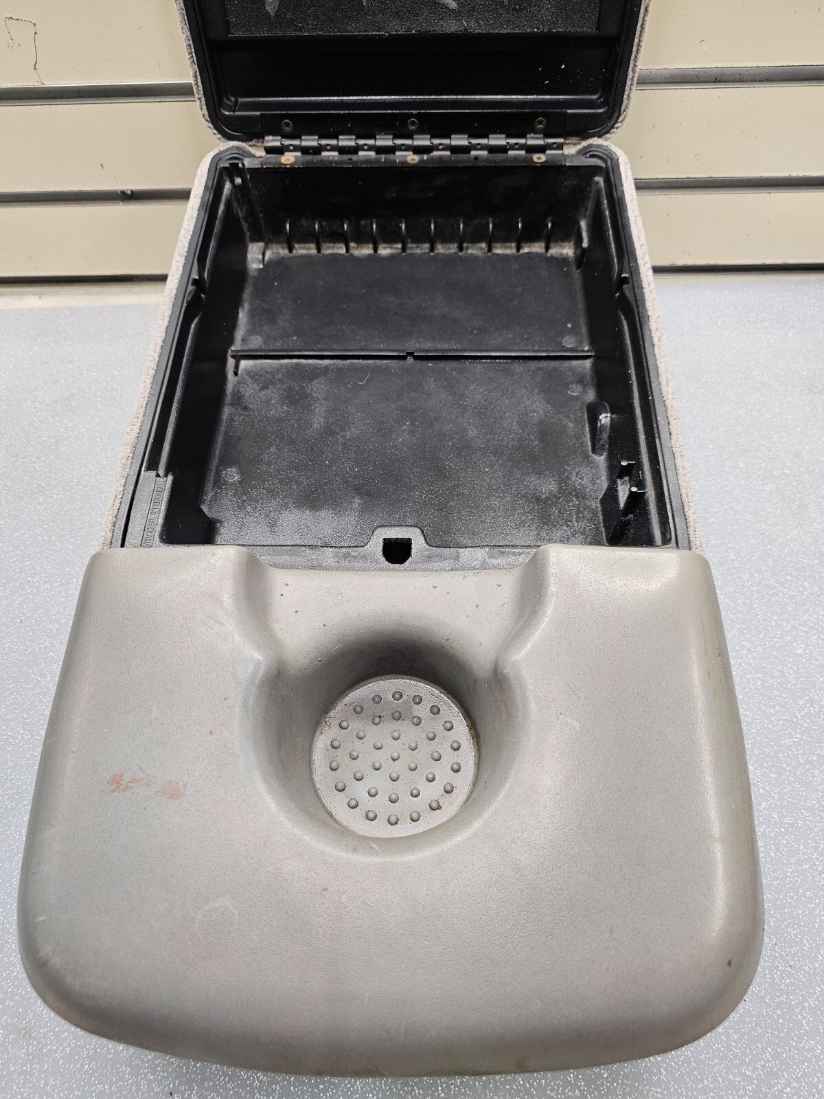 🔥97-03 Ford F150 Center Console JUMP SEAT Cloth/Leather Cup Holder LT GRAY JS6