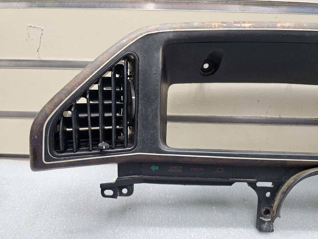 87-91 Ford F150 BRONCO Dash Instrument Cluster Bezel Speedo Gauge Trim Wood C11