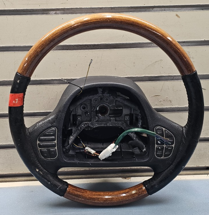 🔥98-04 Grand Marquis Crown Victoria Town Car Driver Steering Wheel Leather WOOD